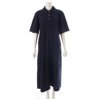 エブール(ebure)のエブール クロシェパーツカノコ コットン ポロ ロング ワンピース ドレス 4110300346 ネイビー 38【中古】(その他)