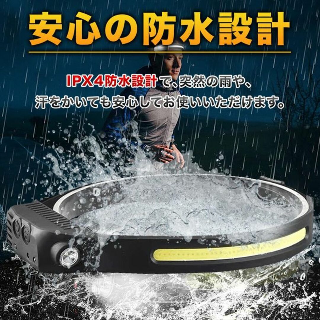 *2種LED★ 350LM 防水 超軽量 充電式 センサー搭載 ヘッドライト スポーツ/アウトドアのアウトドア(ライト/ランタン)の商品写真