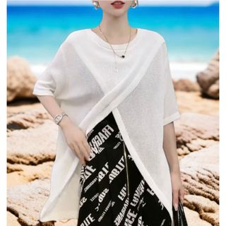 両面日焼け止めレディース薄手夏用アイスシルクブラウス(カーディガン)