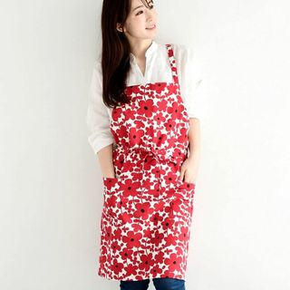 レップ(Rep) エプロン 北欧 ポケット2個付き 花柄 大人用 カフェエプロン(その他)