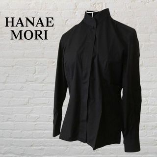 HANAE MORI - HANAEMORI MONSIEUR　ハナエモリ　スタンドカラーシャツ黒