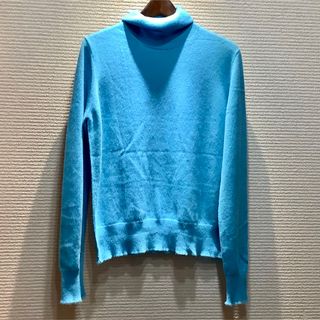 BLAMINK - BLAMINK ブラミンク カシミヤ12Gタートルロングスリーブ ニット ブルー