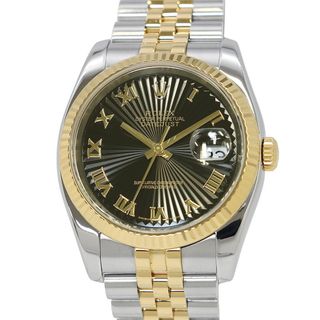 ロレックス(ROLEX)のロレックス デイトジャスト F番 SS/K18YG 116233 ROLEX 腕時計 ブラックサンビーム文字盤(腕時計(アナログ))