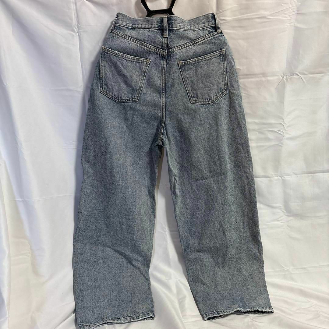 AZULアズール ライトブルーワイドレッグデニムパンツ レディース レディースのパンツ(デニム/ジーンズ)の商品写真