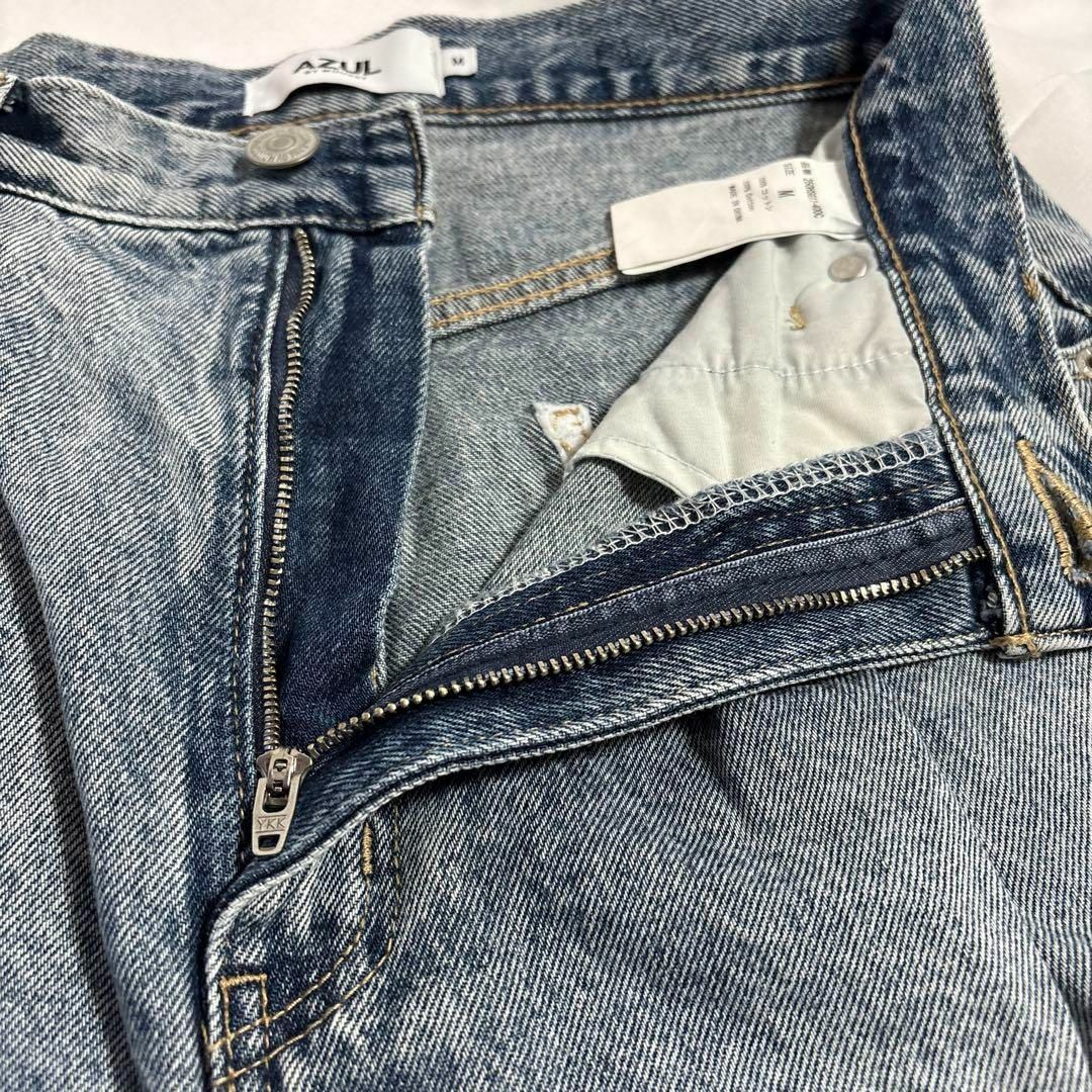 AZULアズール ライトブルーワイドレッグデニムパンツ レディース レディースのパンツ(デニム/ジーンズ)の商品写真