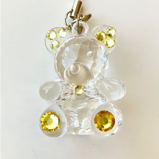 クリスタル風　くま　ストラップ(その他)
