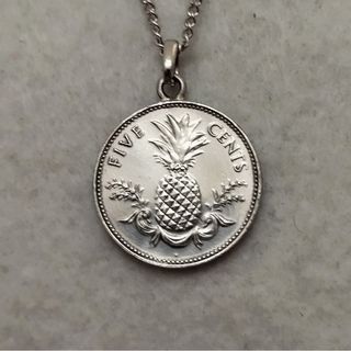 パイナップルバハマのコインネックレス　着けっ放しOK