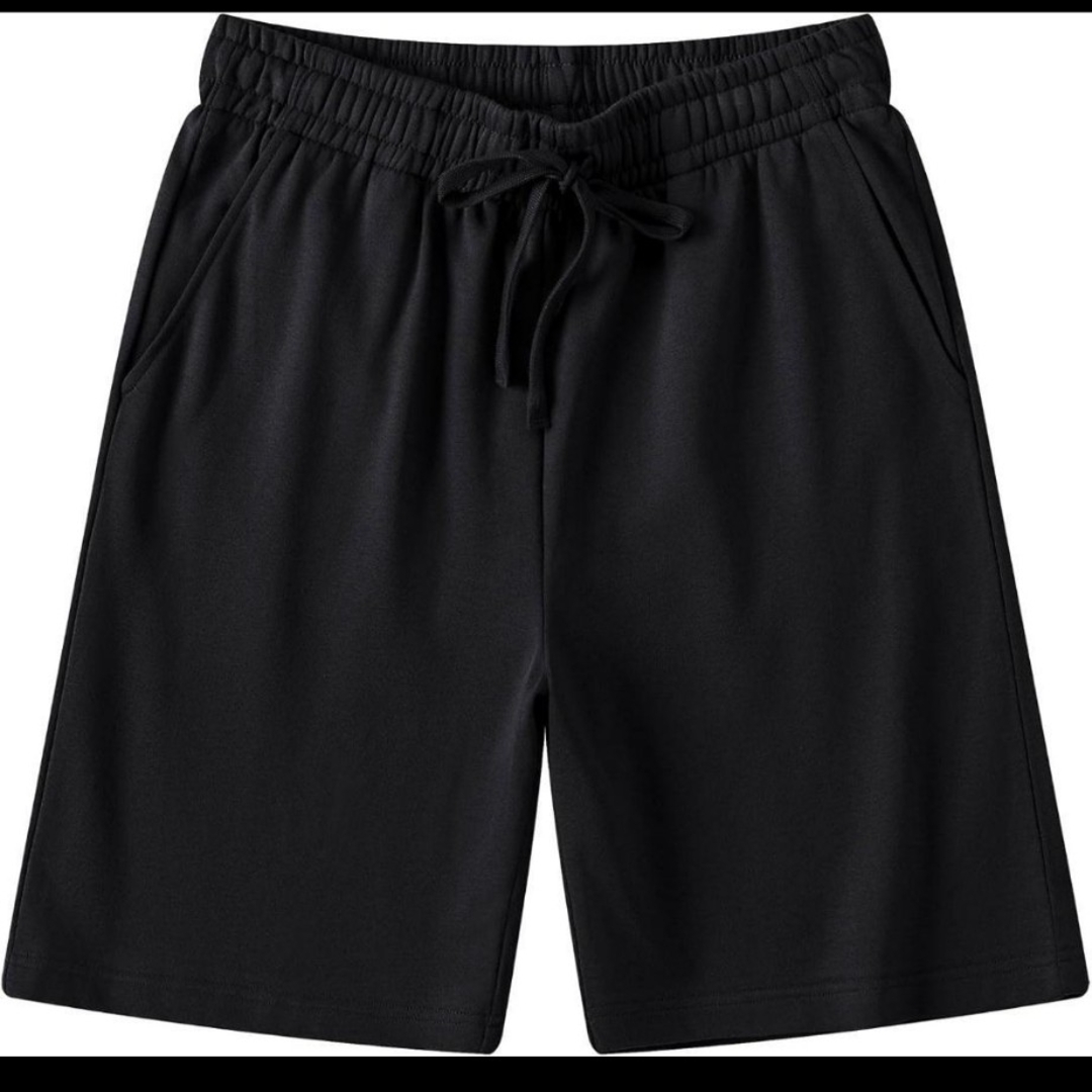 メンズ ハーフパンツ 300g 綿85% 柔らかいスウェット 3XL ブラック メンズのパンツ(ショートパンツ)の商品写真