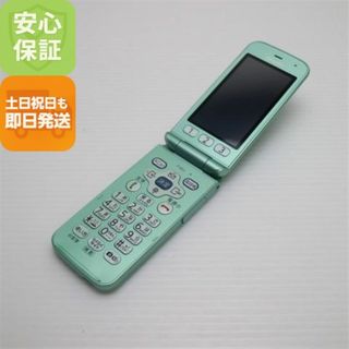 フジツウ(富士通)の良品中古 F-02J らくらくホン ミントグリーン  M555(携帯電話本体)