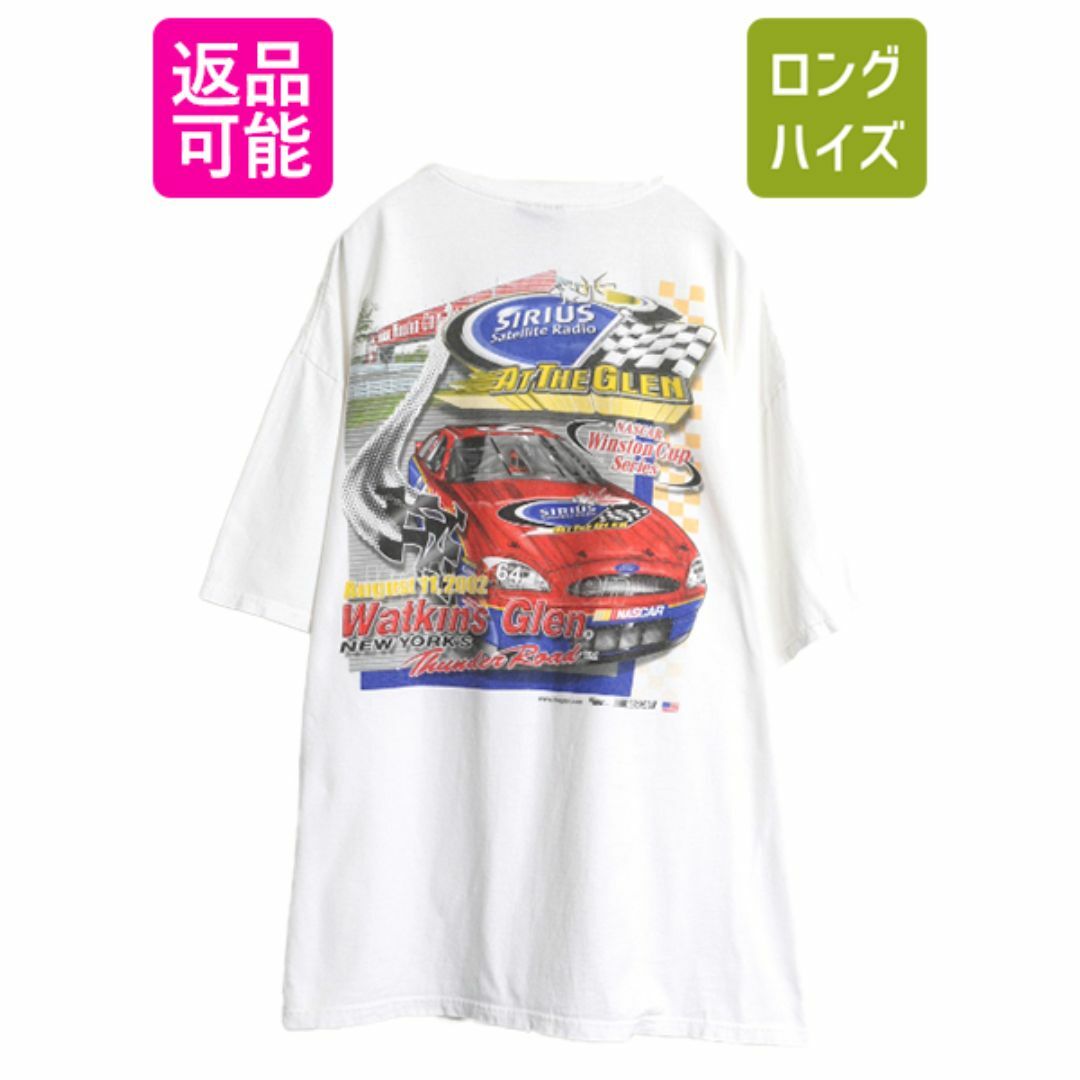 00s ナスカー イラスト 両面 プリント Tシャツ メンズ XL オールド グラフィック モータースポーツ レース 企業 スポンサー 大きいサイズ メンズのトップス(Tシャツ/カットソー(半袖/袖なし))の商品写真
