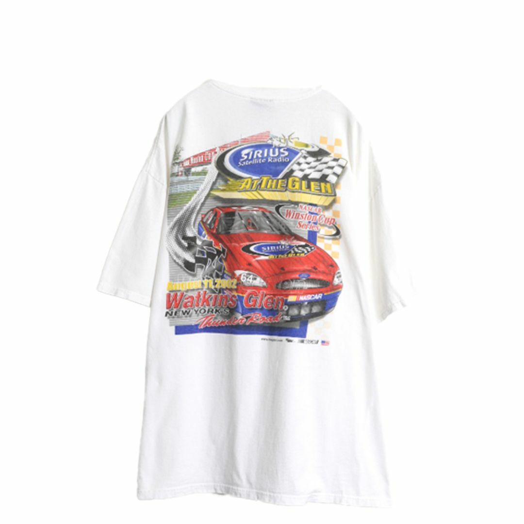 00s ナスカー イラスト 両面 プリント Tシャツ メンズ XL オールド グラフィック モータースポーツ レース 企業 スポンサー 大きいサイズ メンズのトップス(Tシャツ/カットソー(半袖/袖なし))の商品写真