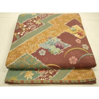 平和屋着物◎六通柄袋帯　ふくれ織　松皮菱花文　正絹　逸品　DAAU4173cm(帯)