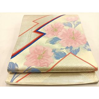 平和屋着物◎六通柄袋帯　唐織　松皮菱花文　金銀糸　正絹　逸品　BAAS1083hj(帯)