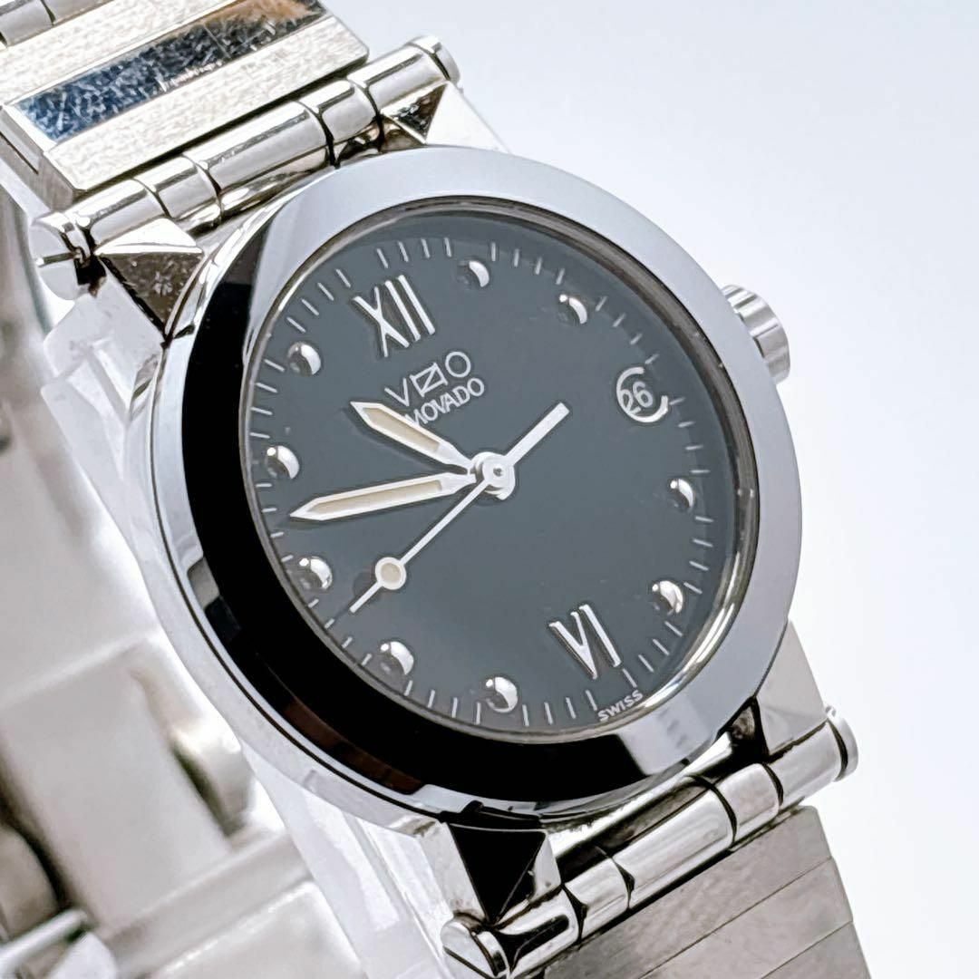 MOVADO(モバード)の388 MOVADO モバード　ビジオ　ラウンド　デイト　腕時計 メンズの時計(腕時計(アナログ))の商品写真