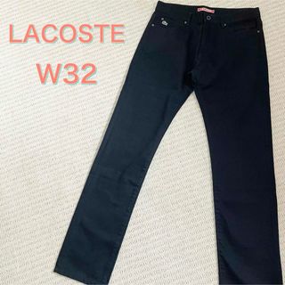 ラコステ(LACOSTE)の【未使用】W32 ラコステ ブラックパンツ デニム ストレート セルビッジ(デニム/ジーンズ)