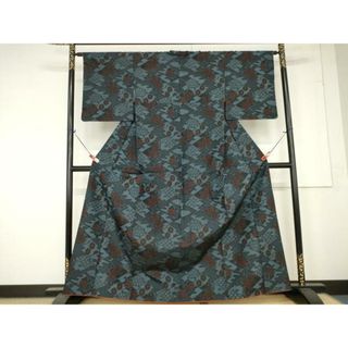 平和屋着物■本場大島紬　松皮菱花文　正絹　逸品　AAAX2151ma(着物)
