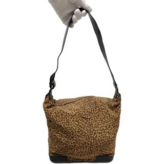 ボッテガヴェネタ(BOTTEGA VENETA)のBOTTEGA VENETA ボッテガヴェネタ ショルダーバッグ (レオパード柄）×ブラック ナイロン×レザー レディース【中古】22507K465(ショルダーバッグ)