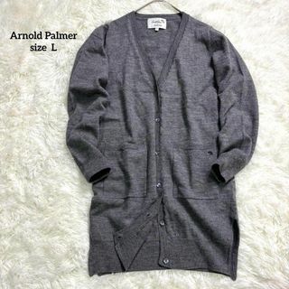 アーノルドパーマー(Arnold Palmer)のアーノルドパーマー 長袖カーディガン グレー ロング丈 ポケット L 2133(カーディガン)