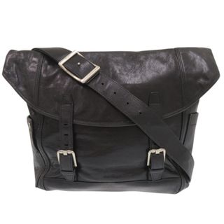 サルヴァトーレフェラガモ(Salvatore Ferragamo)のサルヴァトーレフェラガモ レザー ブラック ショルダーバッグ メッセンジャーバッグ 黒 0021【中古】Salvatore Ferragamo メンズ(ショルダーバッグ)
