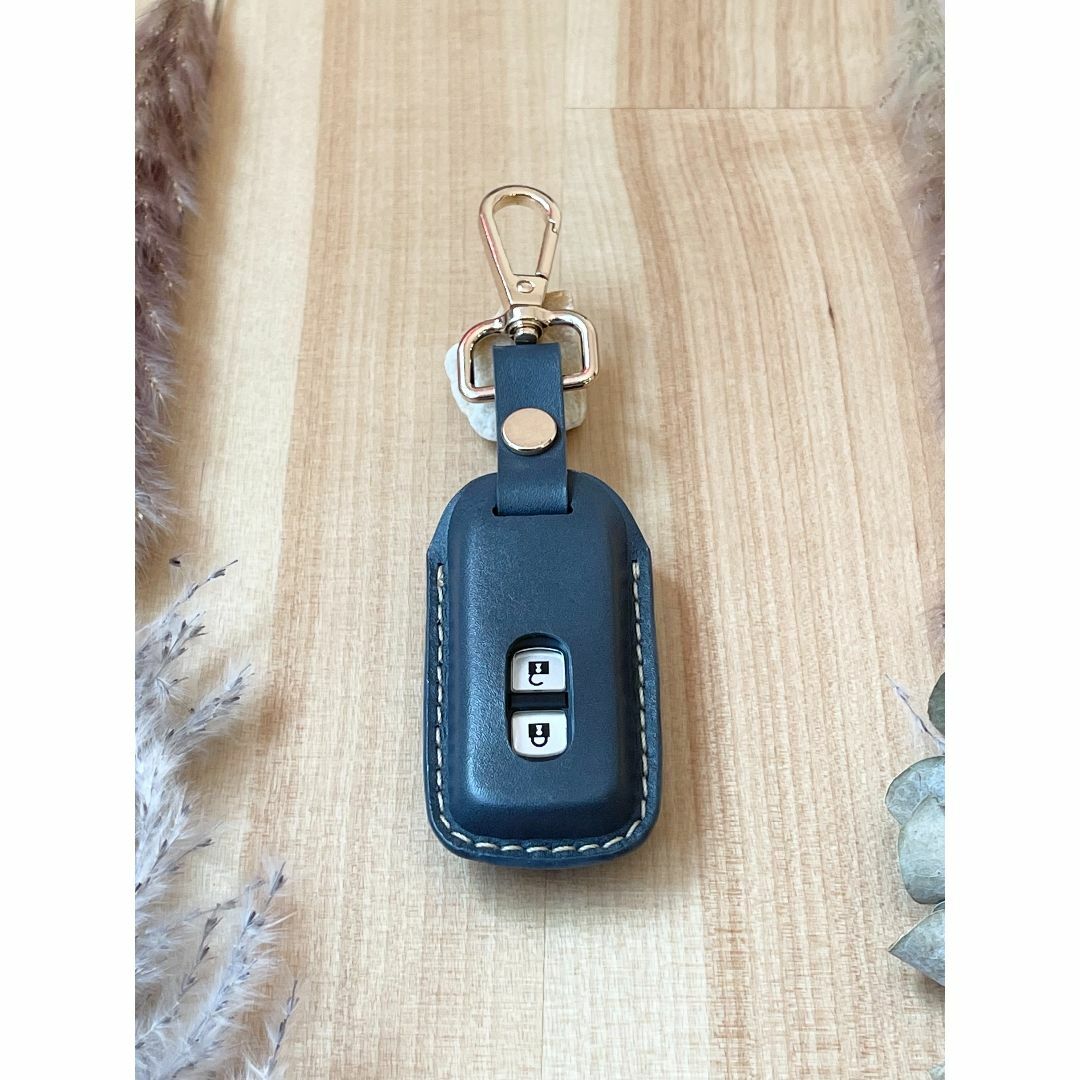 【選べる革とステッチ】 スマートキーケース ホンダ NONE等 革 A00303 自動車/バイクの自動車(車内アクセサリ)の商品写真