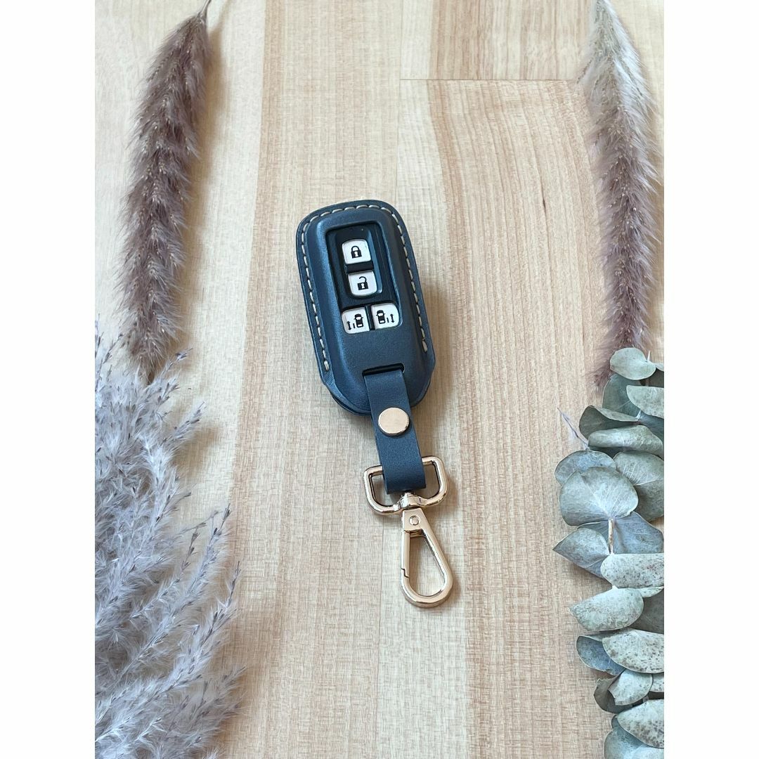 【選べる革とステッチ】 スマートキーケース ホンダ NONE等 革 A00303 自動車/バイクの自動車(車内アクセサリ)の商品写真
