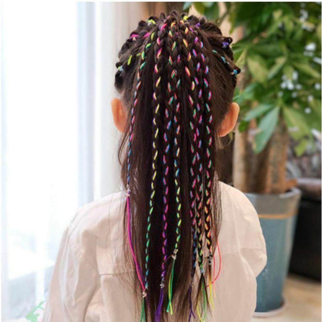 キッズ 編み込み用紐 三つ編み ヘアロープ ダンス 運動会 ヘアアレンジ キッズ/ベビー/マタニティのこども用ファッション小物(その他)の商品写真