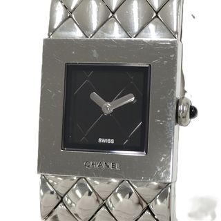 シャネル(CHANEL)のCHANEL 腕時計 マトラッセ クオーツ SS ブラック文字盤 H0009(腕時計)
