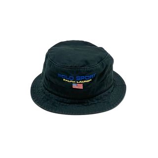 ポロラルフローレン(POLO RALPH LAUREN)のPOLO SPORT ポロスポーツ コットン バケットハット 帽子 ブラック 黒(ハット)