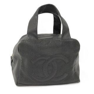 シャネル(CHANEL)のCHANEL ボストンバッグ パンチング ココマーク レザー ブラック(ハンドバッグ)