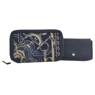 エルメス(HERMES)のHERMES 二つ折り財布 ソワクール ナイロンキャンバス ブルー系 Y刻印(財布)
