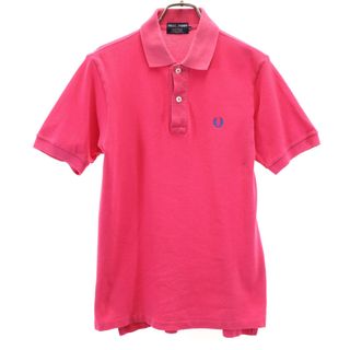 フレッドペリー(FRED PERRY)の古着 FRED PERRY フレッドペリー 日本製 半袖 ポロシャツ M ピンク 鹿の子 メンズ(ポロシャツ)