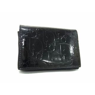 ディオール(Dior)のChristianDior クリスチャンディオール カードケース トロッター - ブラック パテントレザー レディース【本物保証】(パスケース/IDカードホルダー)