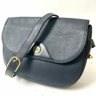 ディオール(Dior)のDior レザー　ショルダーバッグ　ヴィンテージ　ダークネイビー　CD金具(ショルダーバッグ)