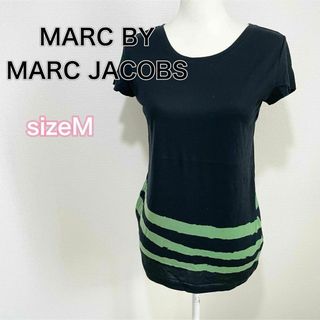 マークバイマークジェイコブス(MARC BY MARC JACOBS)の【美品】サイズM マークバイマークジェイコブス プリント 半袖 Tシャツ 黒(Tシャツ(半袖/袖なし))