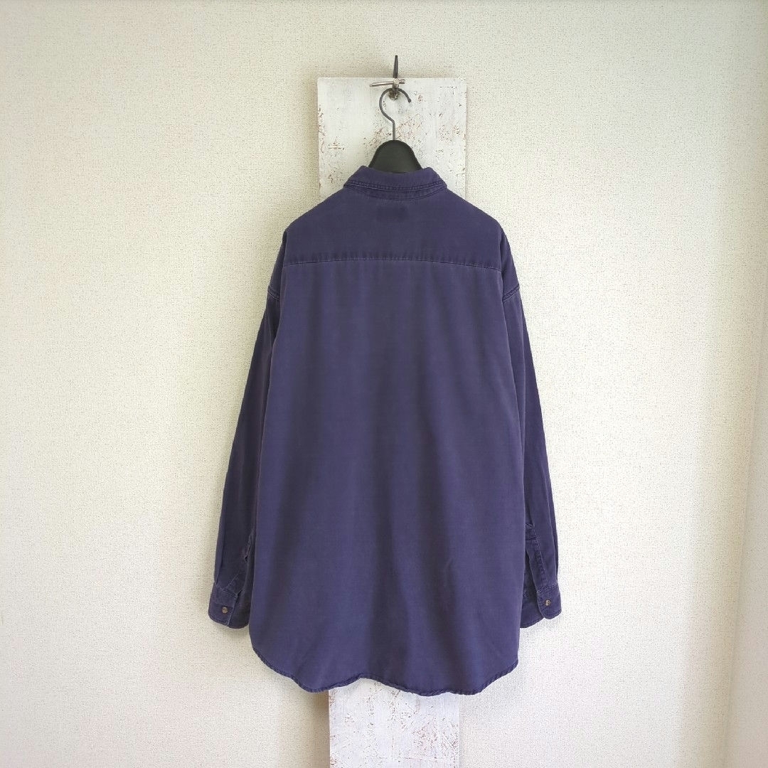 VINTAGE(ヴィンテージ)のUSA製　DUCK HEAD ダックヘッド　長袖　BDシャツ　ネイビー　刺繍　 メンズのトップス(シャツ)の商品写真