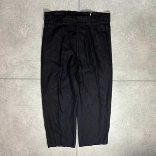 ヴィンテージ(VINTAGE)のヴィンテージ　リネンスラックス　パンツ　バギー　　麻混合　2タック　イタリア製(スラックス)
