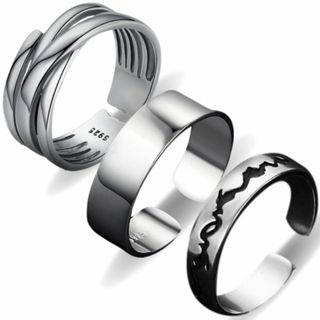 LiaoSky ファッションリング 指輪 リング アクセサリー 人気 メンズ レ(その他)