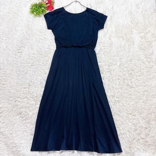 ジャスグリッティー(JUSGLITTY)の【JUSGLITTY】 ロングワンピース フレアワンピ 裏地あり (S) 紺色(ロングワンピース/マキシワンピース)