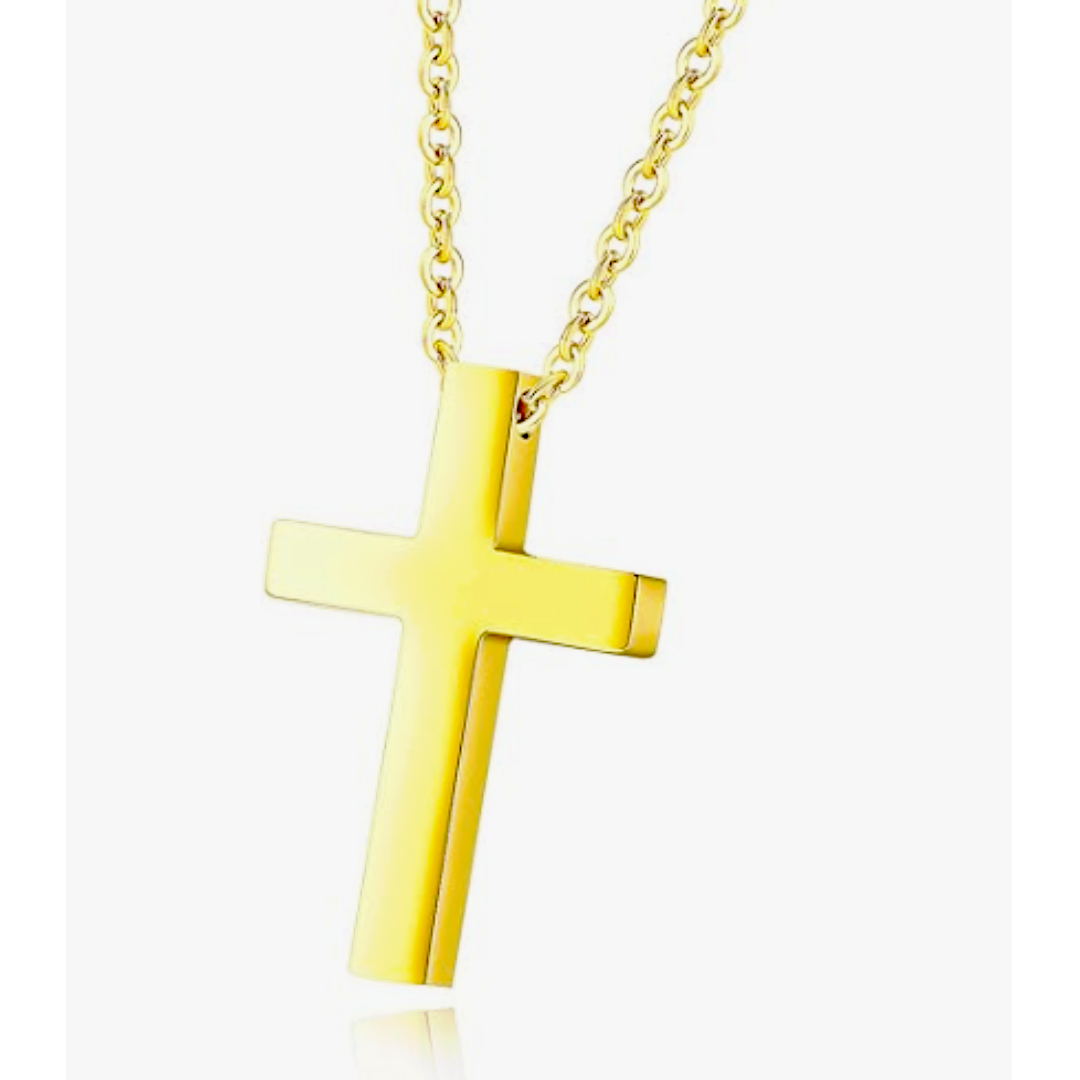 【Rk038】ネックレス　アクセサリー 　メンズ 　ゴールド　クロス　十字架 メンズのアクセサリー(ネックレス)の商品写真