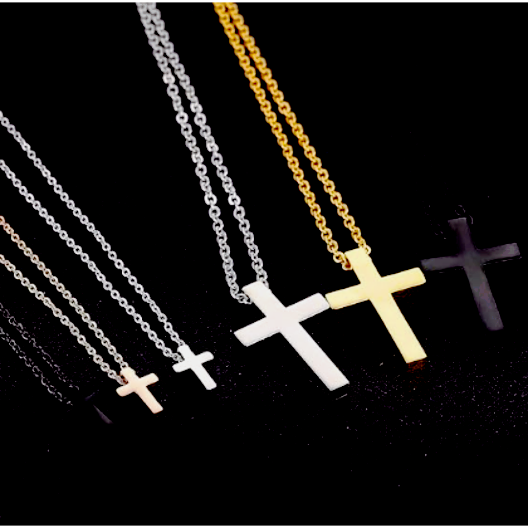 【Rk038】ネックレス　アクセサリー 　メンズ 　ゴールド　クロス　十字架 メンズのアクセサリー(ネックレス)の商品写真