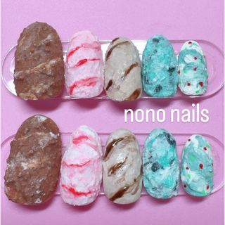 【現品のみ】ネイルチップ　アイスクリームネイル　
