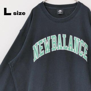 ニューバランス(New Balance)のNew Balance　スウェット　トレーナー　カレッジロゴ　黒　美品(スウェット)