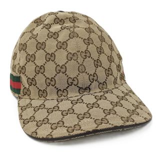 グッチ(GUCCI)のGUCCI ベースボールキャップ シェリーライン GGキャンバス ベージュ(キャップ)