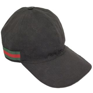 グッチ(GUCCI)のGUCCI 帽子 ベースボールキャップ シェリーライン GGキャンバス ブラック(キャップ)