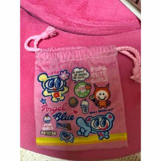 エンジェルブルー(angelblue)のエンジェルブルー ふわふわ巾着 巾着 ピンク ナカムラくん ハナちゃん(キャラクターグッズ)