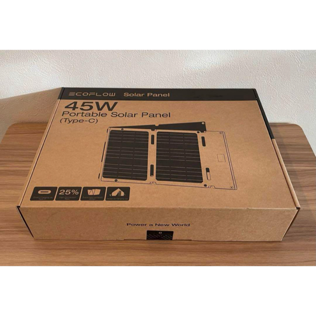 ECOFLOW(エコフロー)の新品 EcoFlow 45Wソーラーパネル（Type-c） インテリア/住まい/日用品の日用品/生活雑貨/旅行(防災関連グッズ)の商品写真