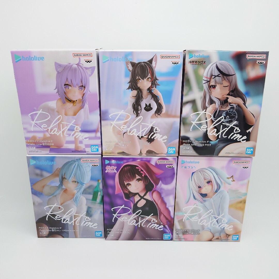 【未開封】プライズフィギュア　ホロライブ　リラックスタイム　まとめ　６個セット エンタメ/ホビーのフィギュア(その他)の商品写真