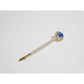 新品未使用 レディース ヘアクリップ ヘアピン ブルー ゴールド(ヘアピン)