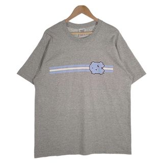 アディダス(adidas)の90's adidas アディダス SOCCER ノースカロライナ大学 プリントTシャツ グレー 万国旗タグ USA製 Size L(Tシャツ/カットソー(半袖/袖なし))