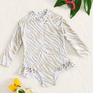 SHEIN ベビー 長袖ラッシュガード ゼブラ柄